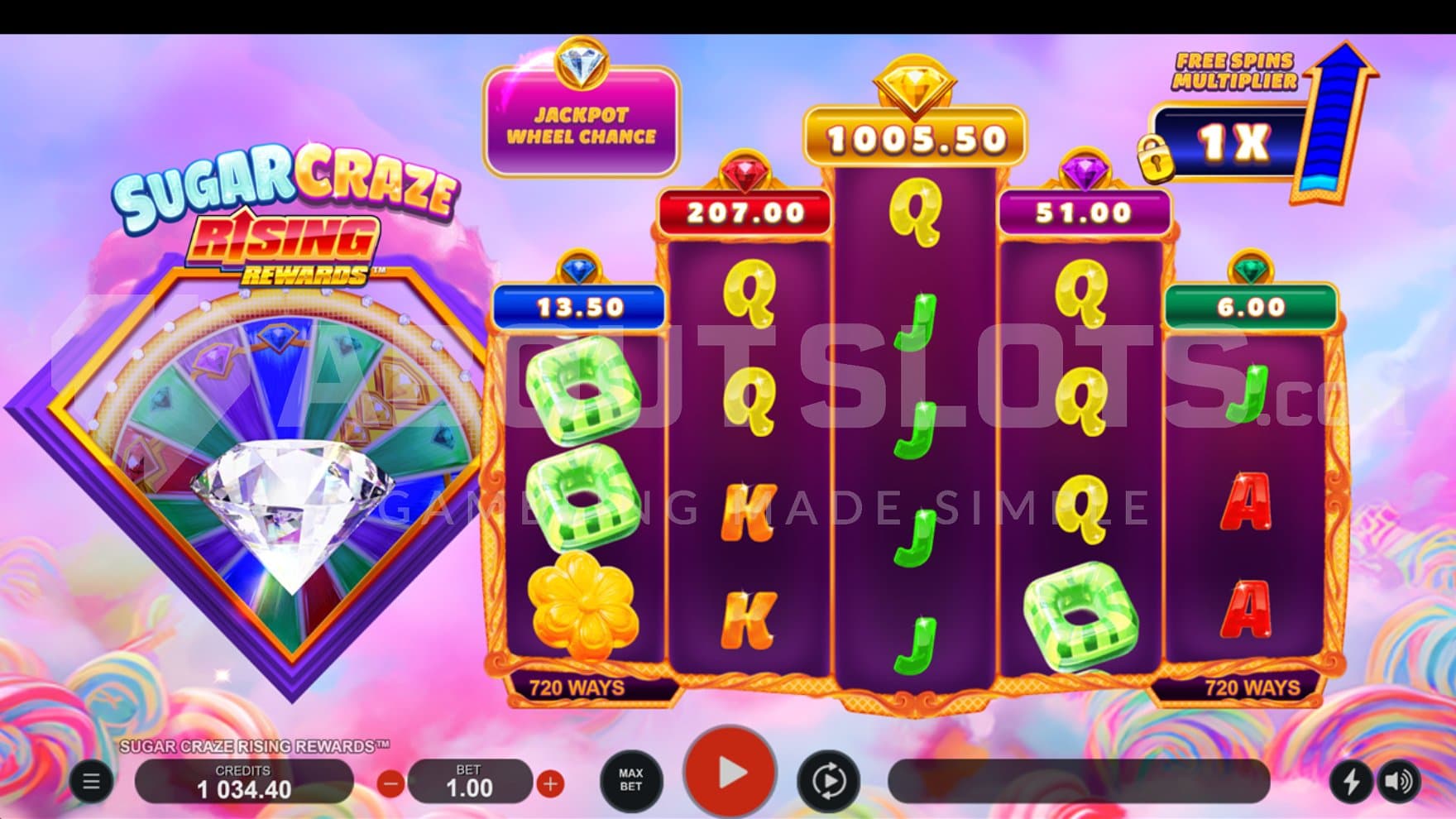 A casino slot with 5 reels of 3-4-5-4-3 rows.