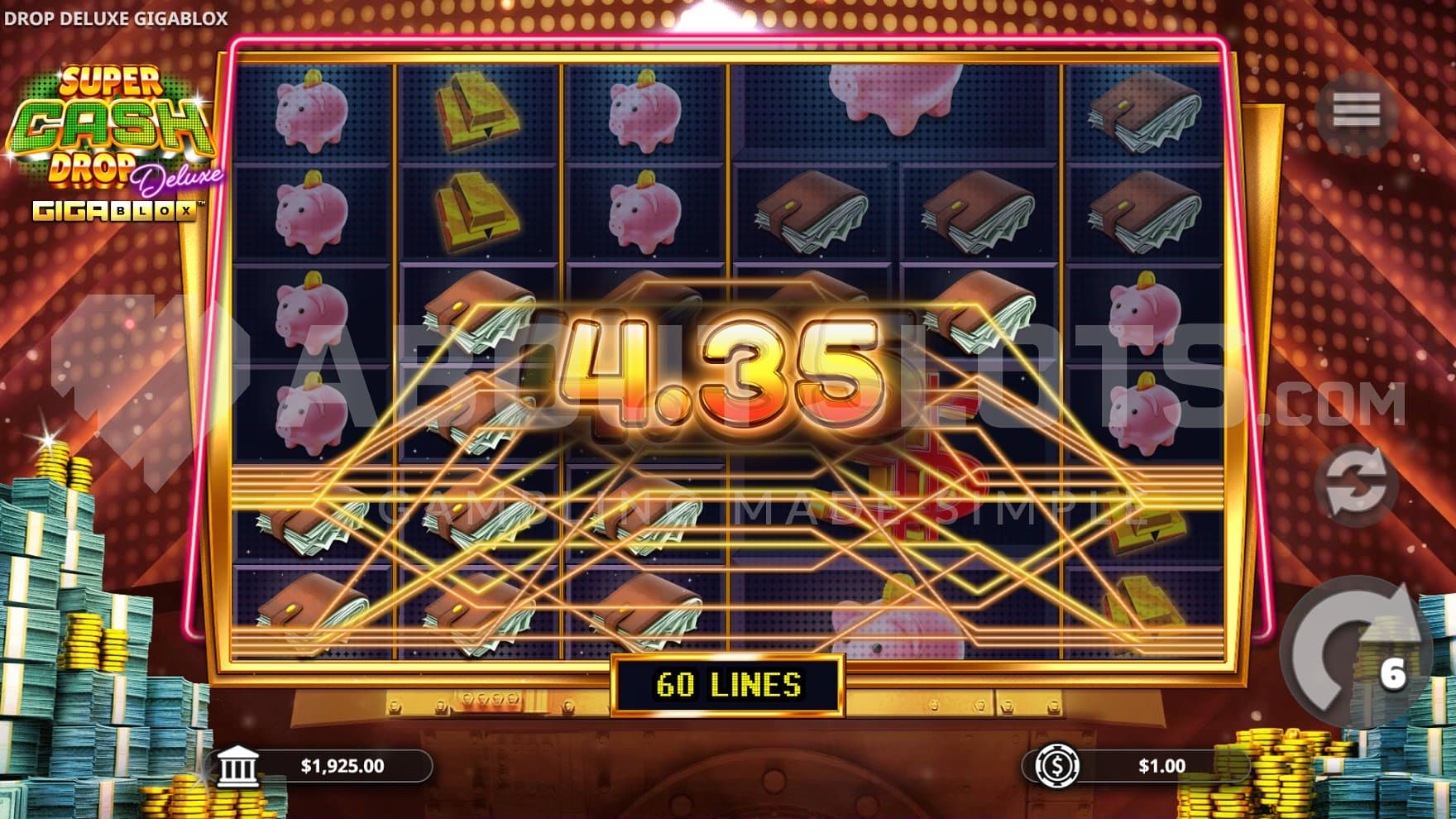 A win of 4.35x in the Free Spins.