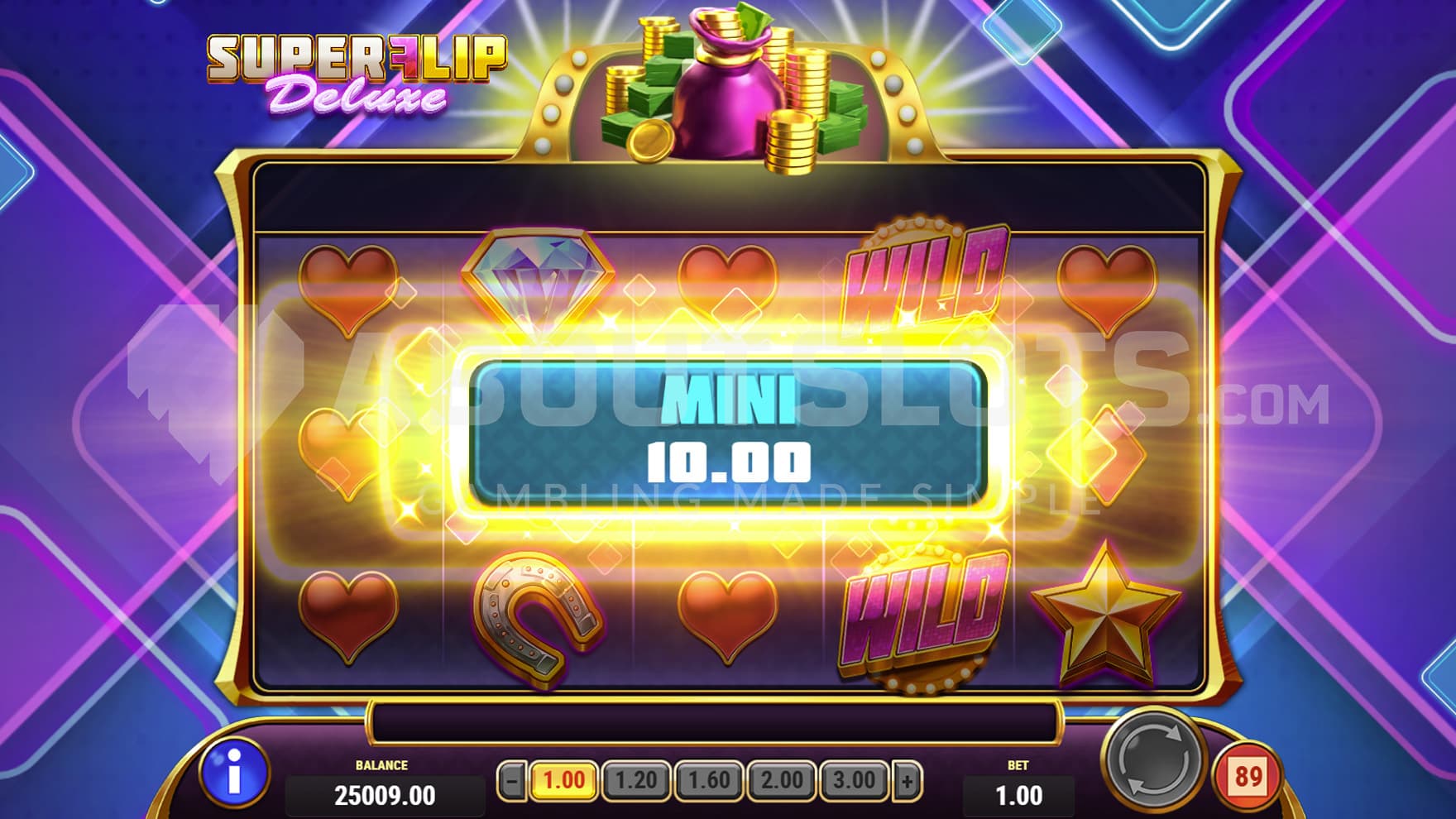 Instant Prize feature triggered in the base game, awarding a Mini jackpot of 10x the bet.