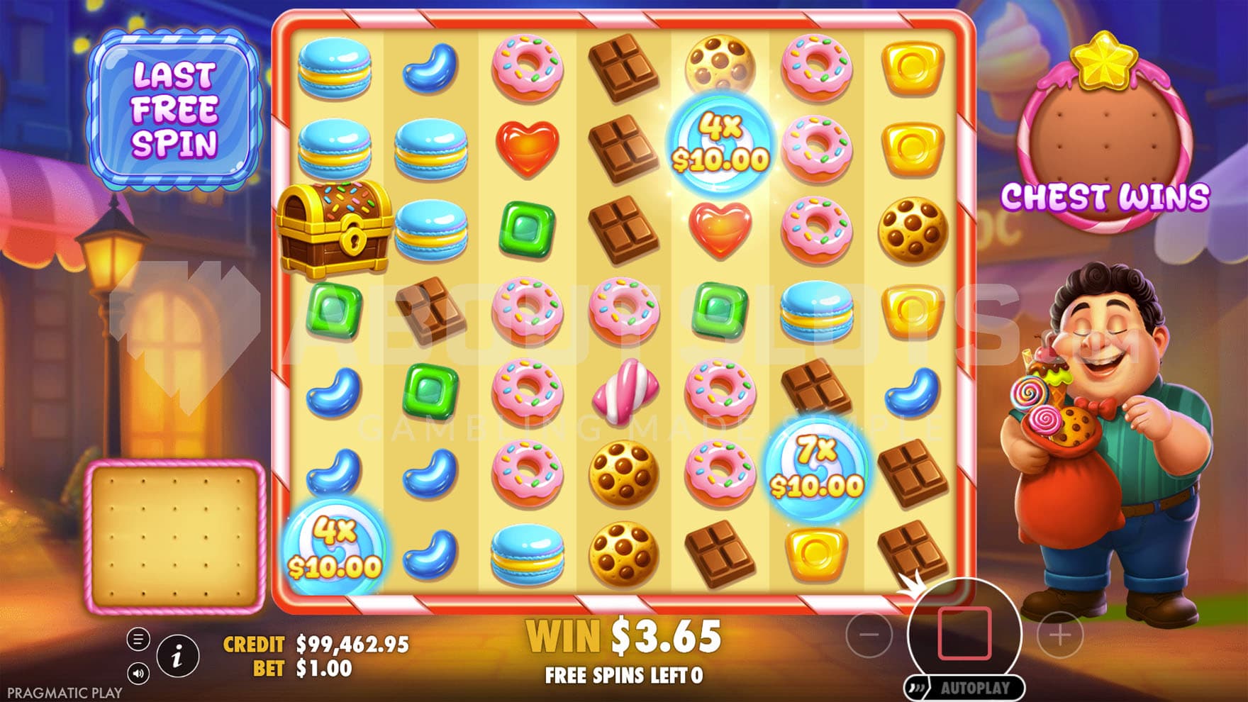 Free Spins bonus in progress, showing several Money Symbols with multipliers on the grid.