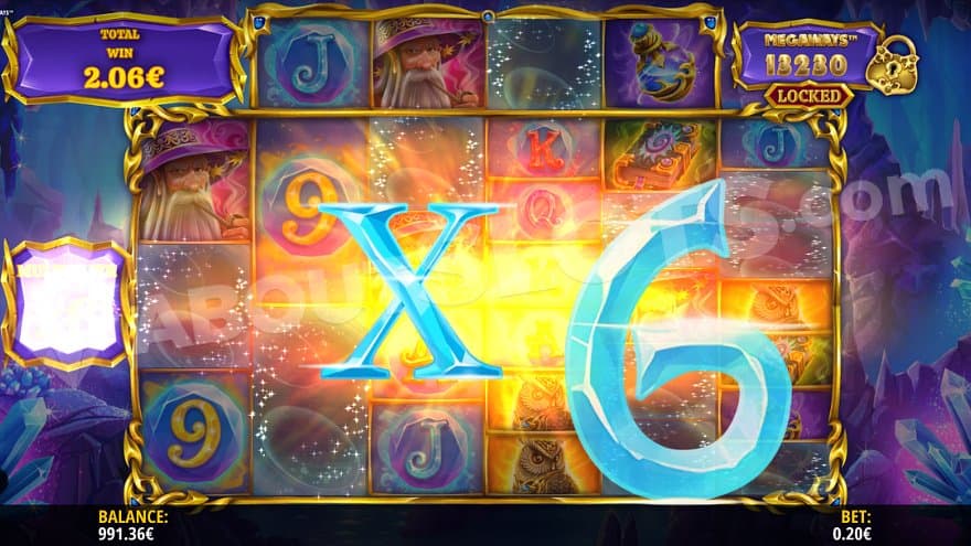 A 6X multiplier on a win in the Free Spins.