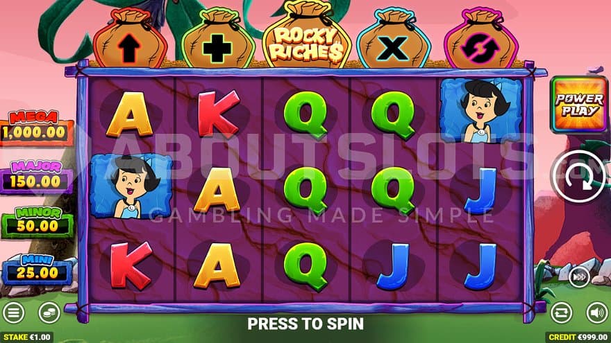 A casino slot featuring the Flintstones.