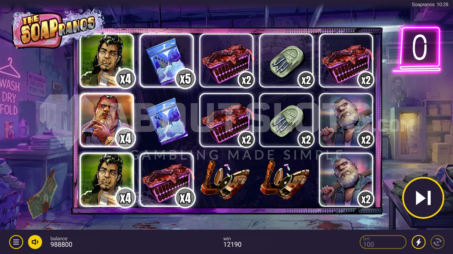 Free Spins bonus in progress, showing multiple positions with increased multipliers.