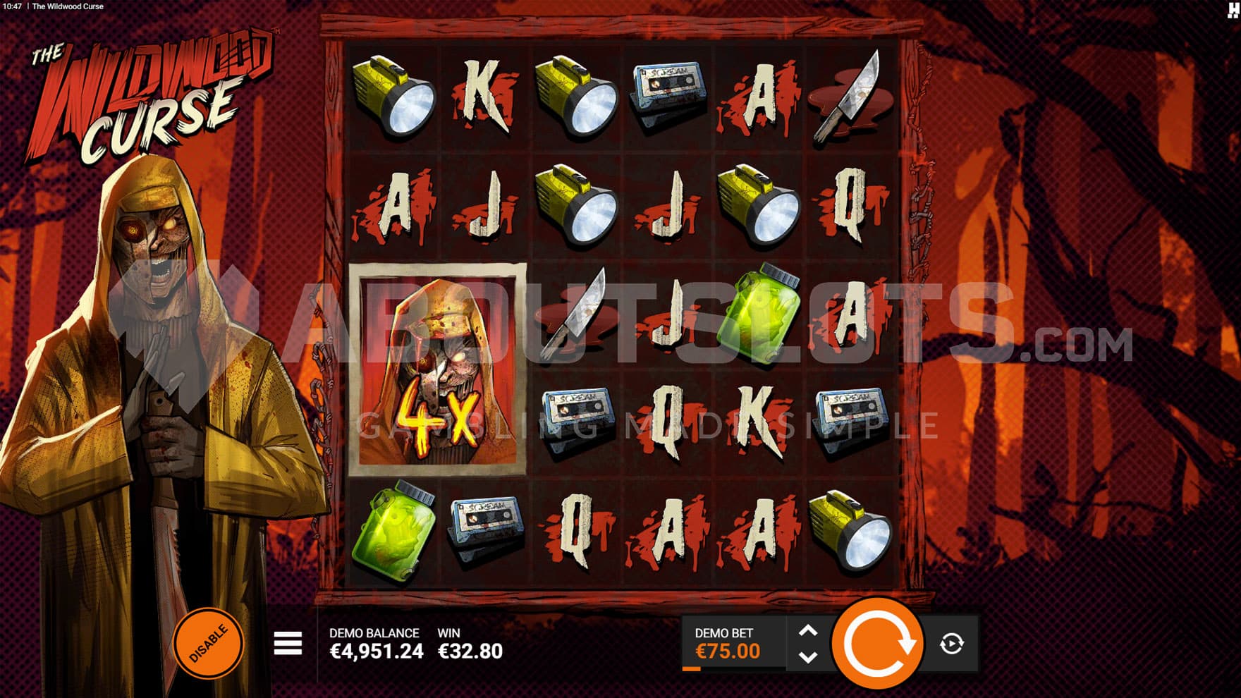 Nightmare Respins feature triggered by a 2x2 cluster with a multiplier.