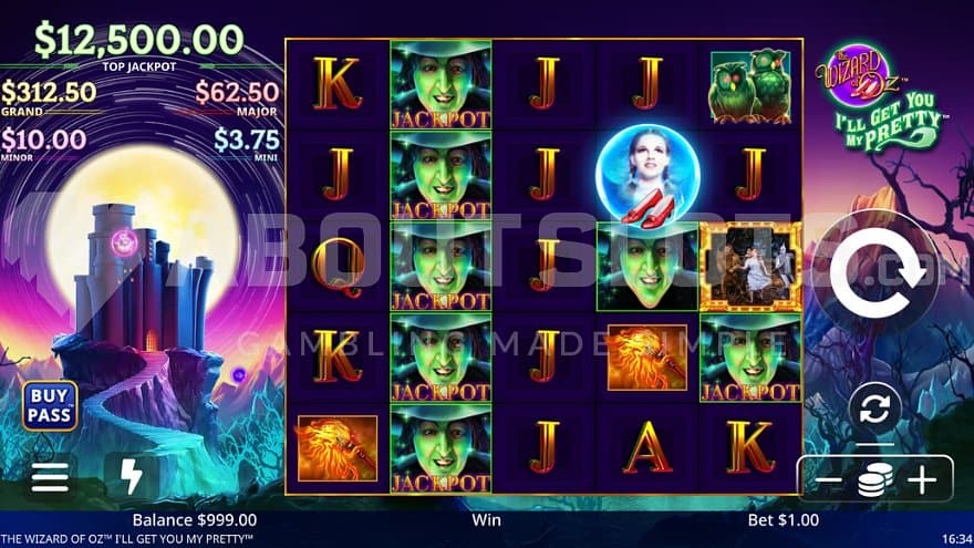 A casino slot with five reels and five rows.