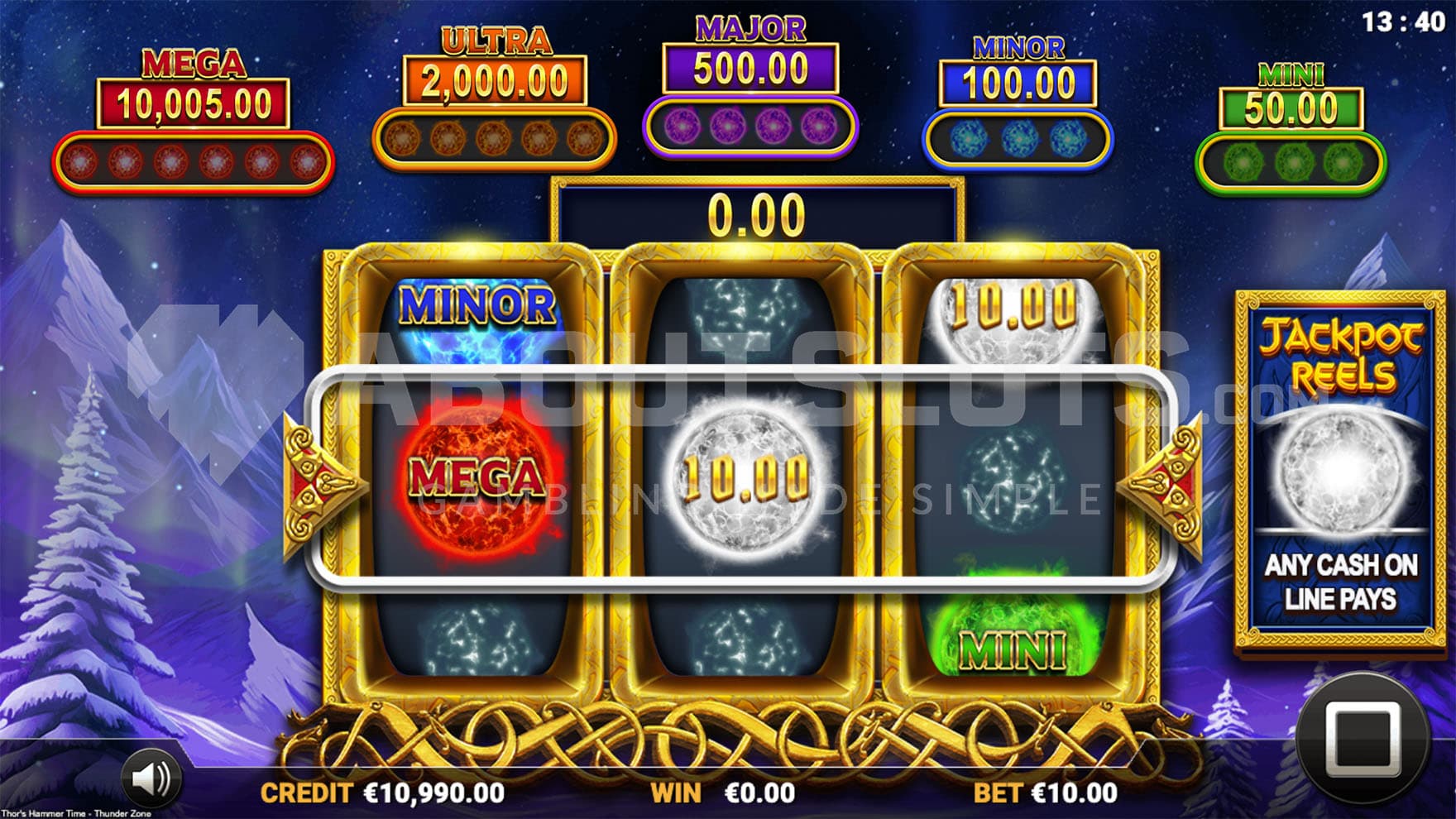 Pot Prize Reels feature in progress, awarding jackpots and cash prizes.