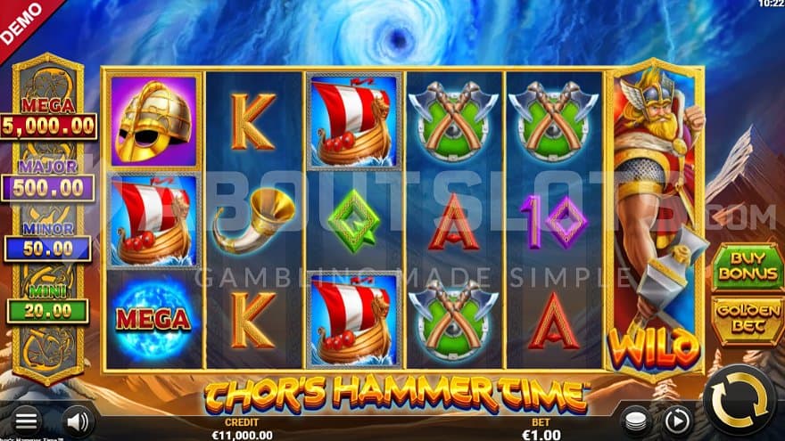 A casino slot with a Viking theme.