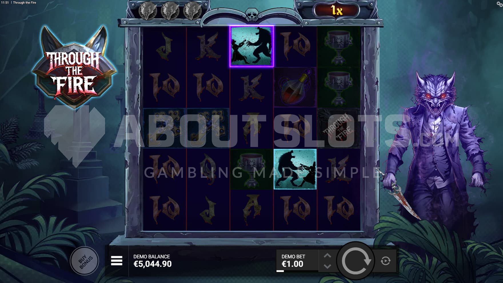 Wild Wolf Battle feature triggered in the base game.