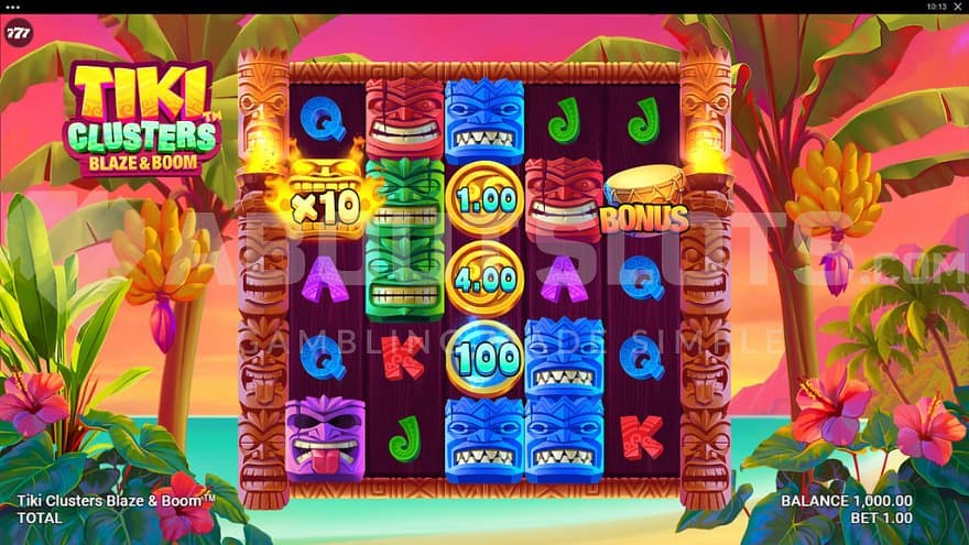 A casino slot on an exotic island.