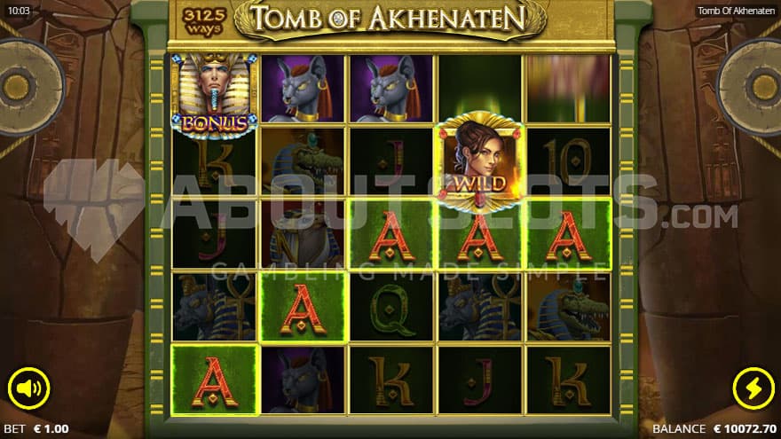 Sticky Win Respins feature being active with five A symbols in a full line.