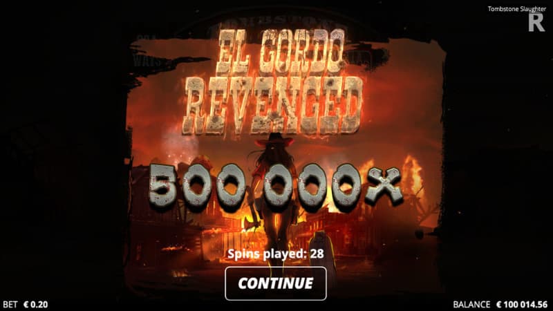 After 28 spins, the lucky player has hit the max win of 500,000X the bet