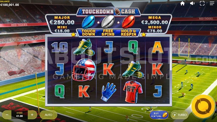 A casino slot on an American football stadium.