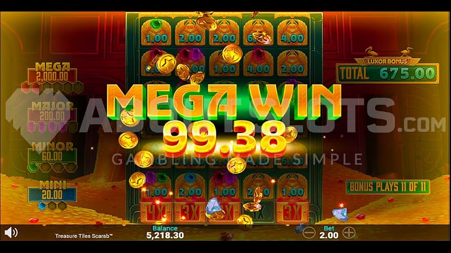 A win of 45.19X the bet in the bonus game.