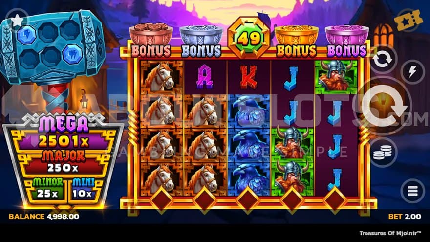 A casino slot with a Norse god-theme.