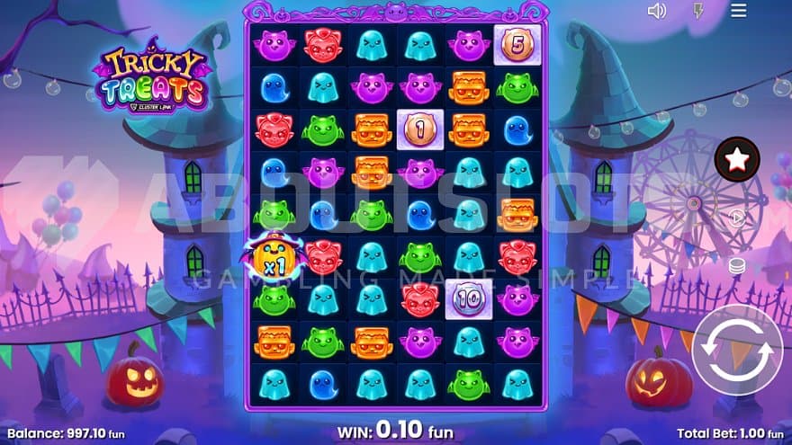 A casino slot with a Halloween theme.