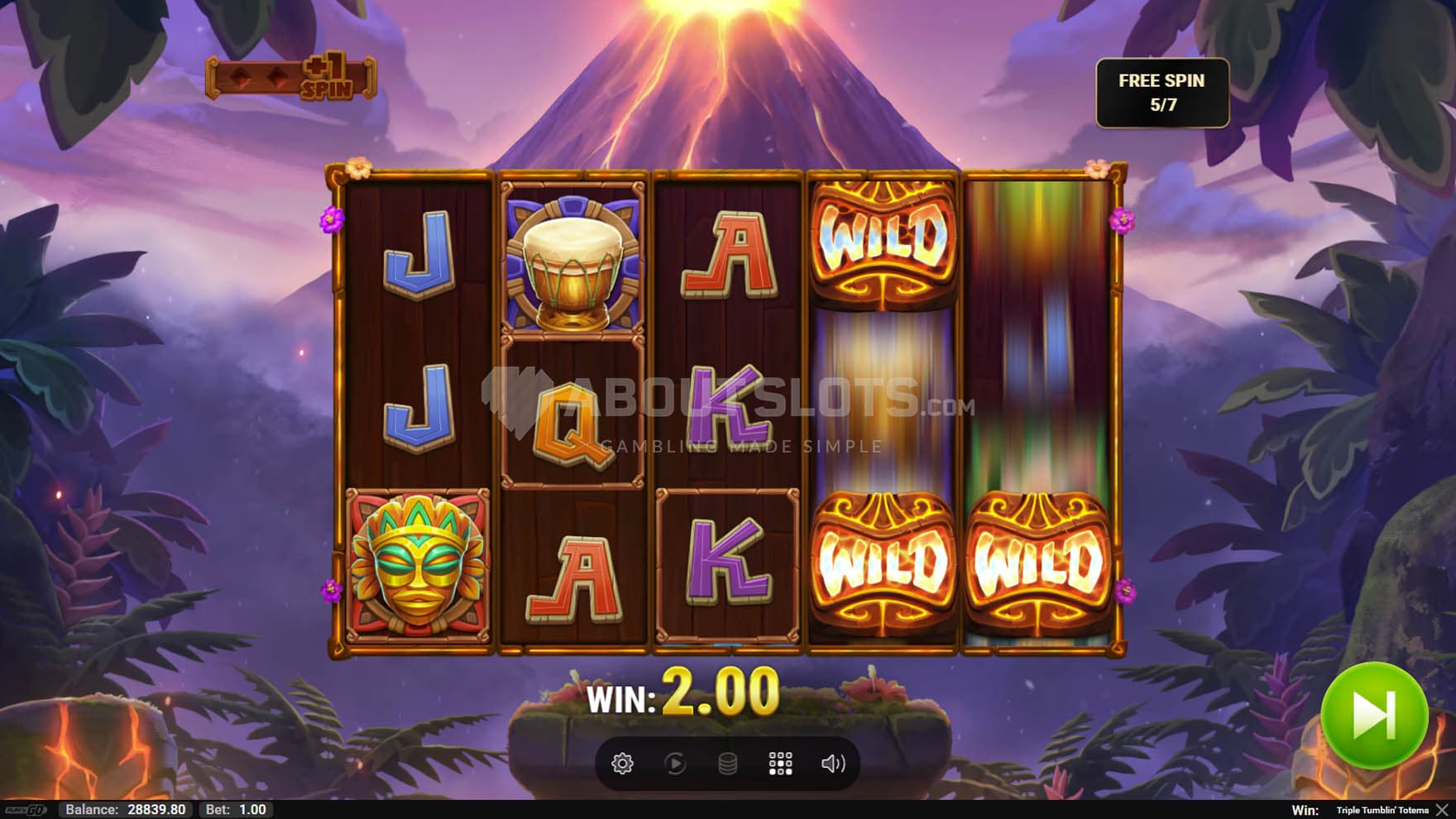 Screenshot of the Sticky Wild symbol placed during Free Spins on reels 4 and 5.