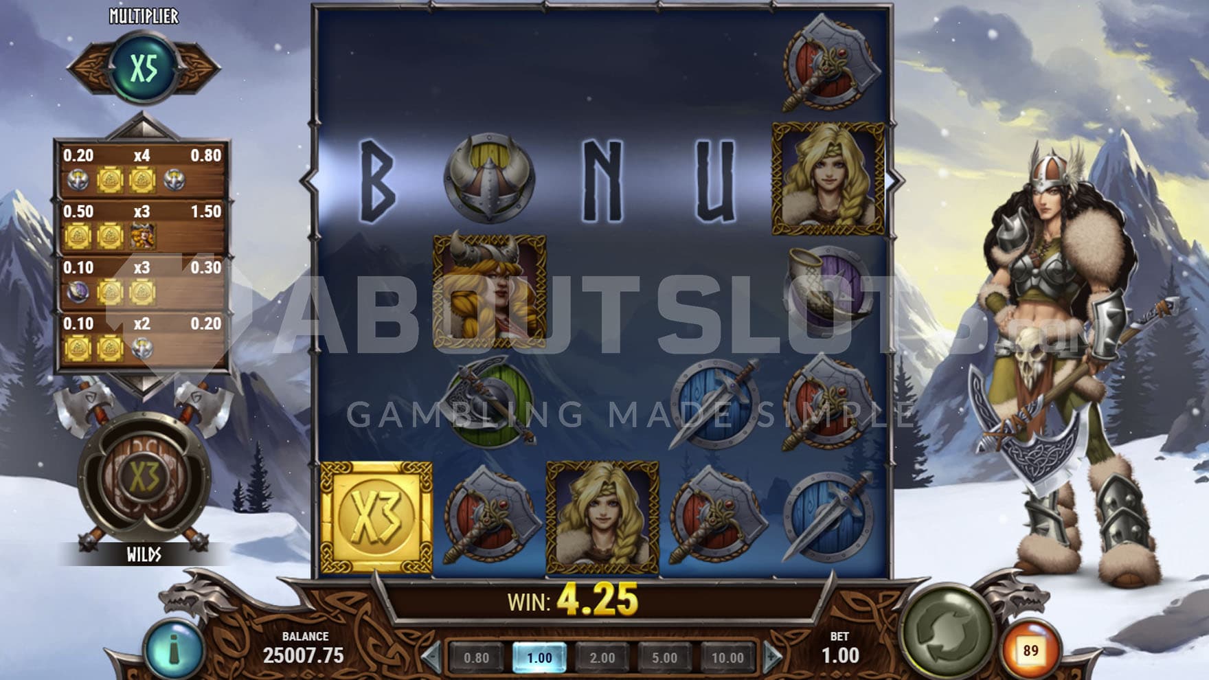 Multiplier Wild with an x3 multiplier triggered in the base game.