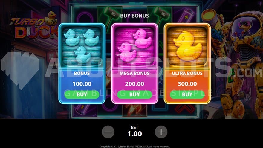 A menu offering the bonus game for sale.