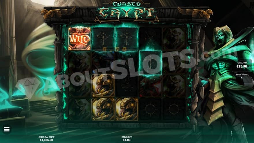 Tomb of Tutankhamun being active with one wild on the first reel.