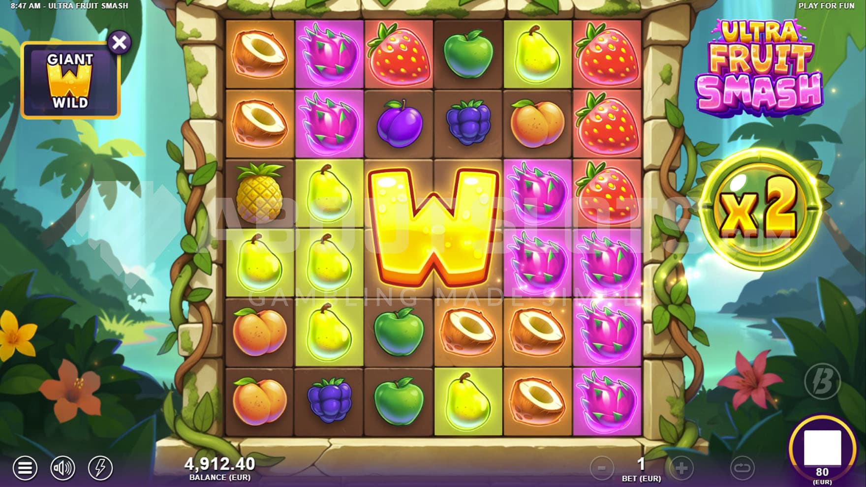 Giant Wild feature triggered in the base game,