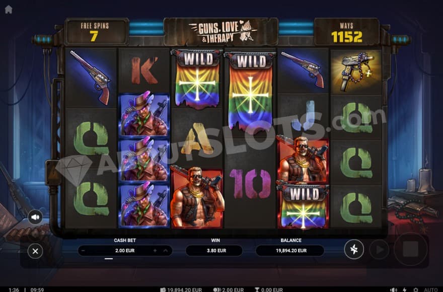 Conversion Spins bonus game with wilds.