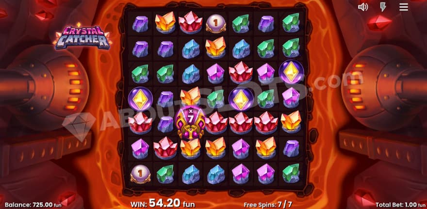 Free Games bonus feature with a wild beetle that has a 7X multiplier.