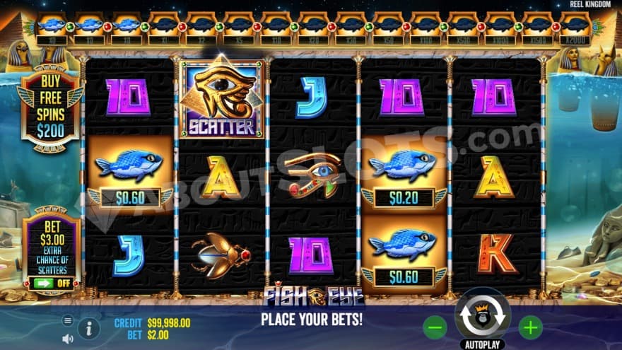 Base game where you can see the meter being filled up above the reels.