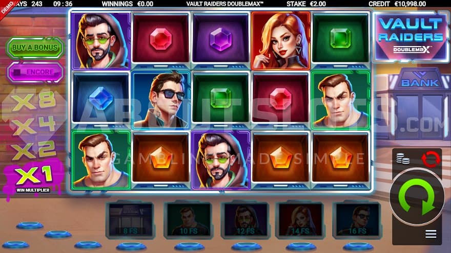 A casino slot with a bank robbery theme.
