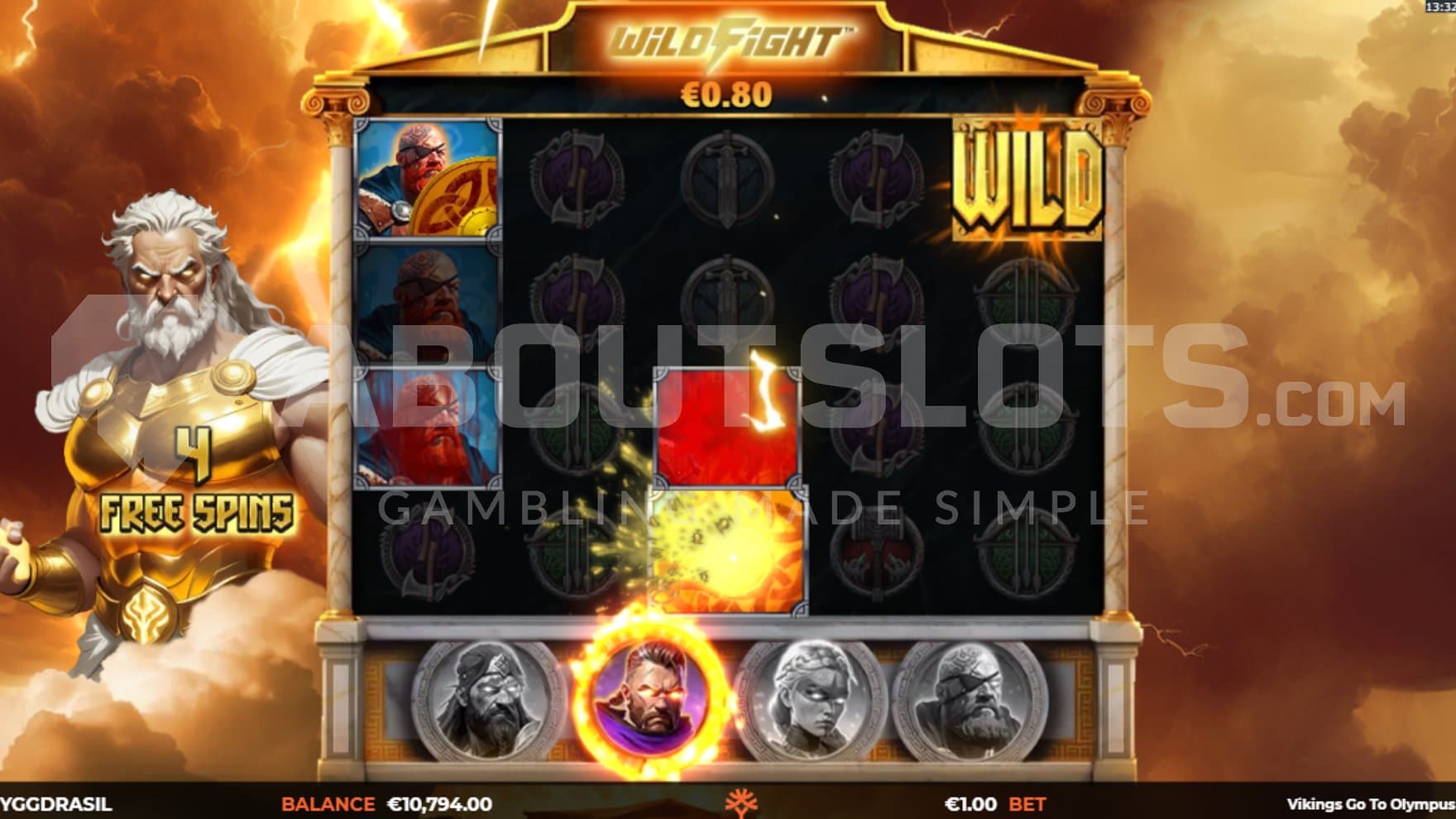 A win with four remaining spin in the Free Spins.