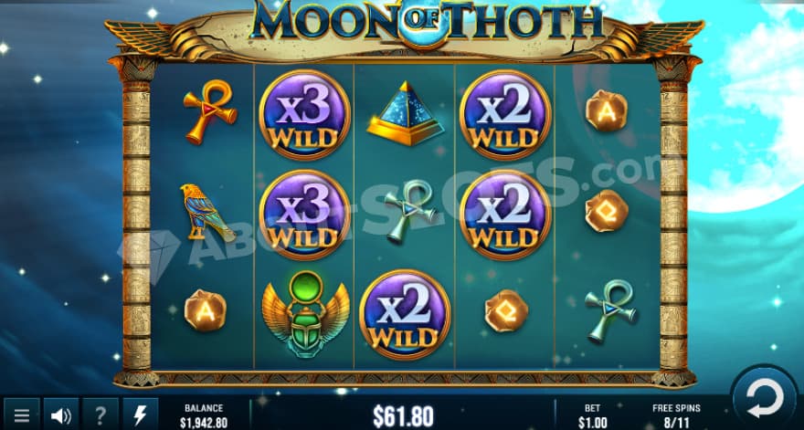 Free Spins bonus game with 5 roaming multiplier wilds.