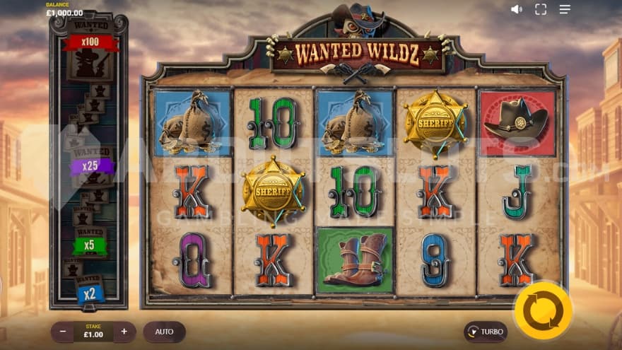 A casino slot with a Western theme.