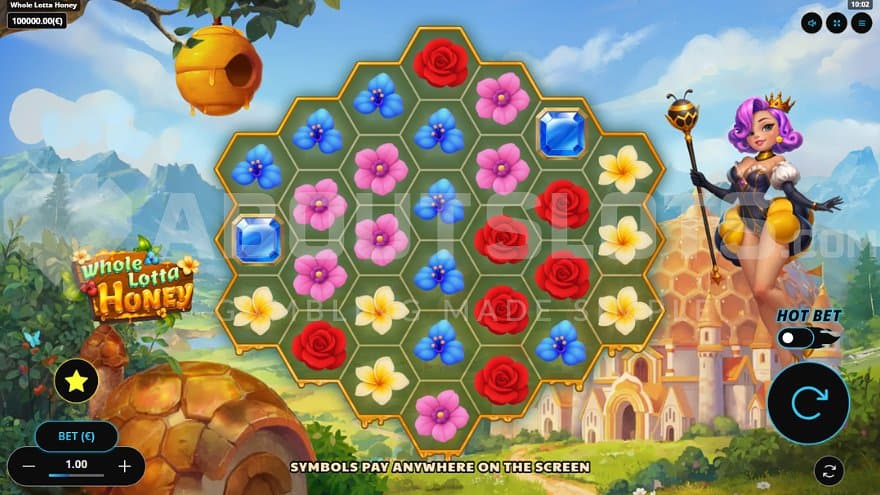 A casino slot with a bee theme.