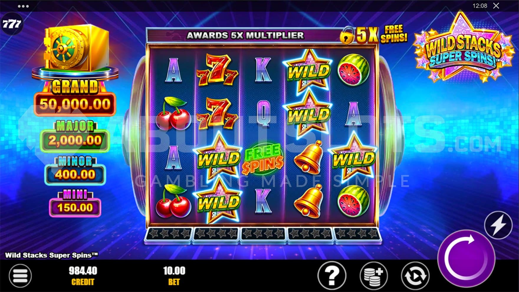 A casino slot with classic slot symbols.