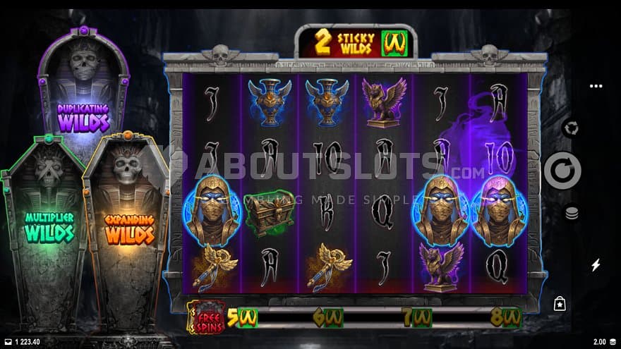 A casino slot with a mummy theme.