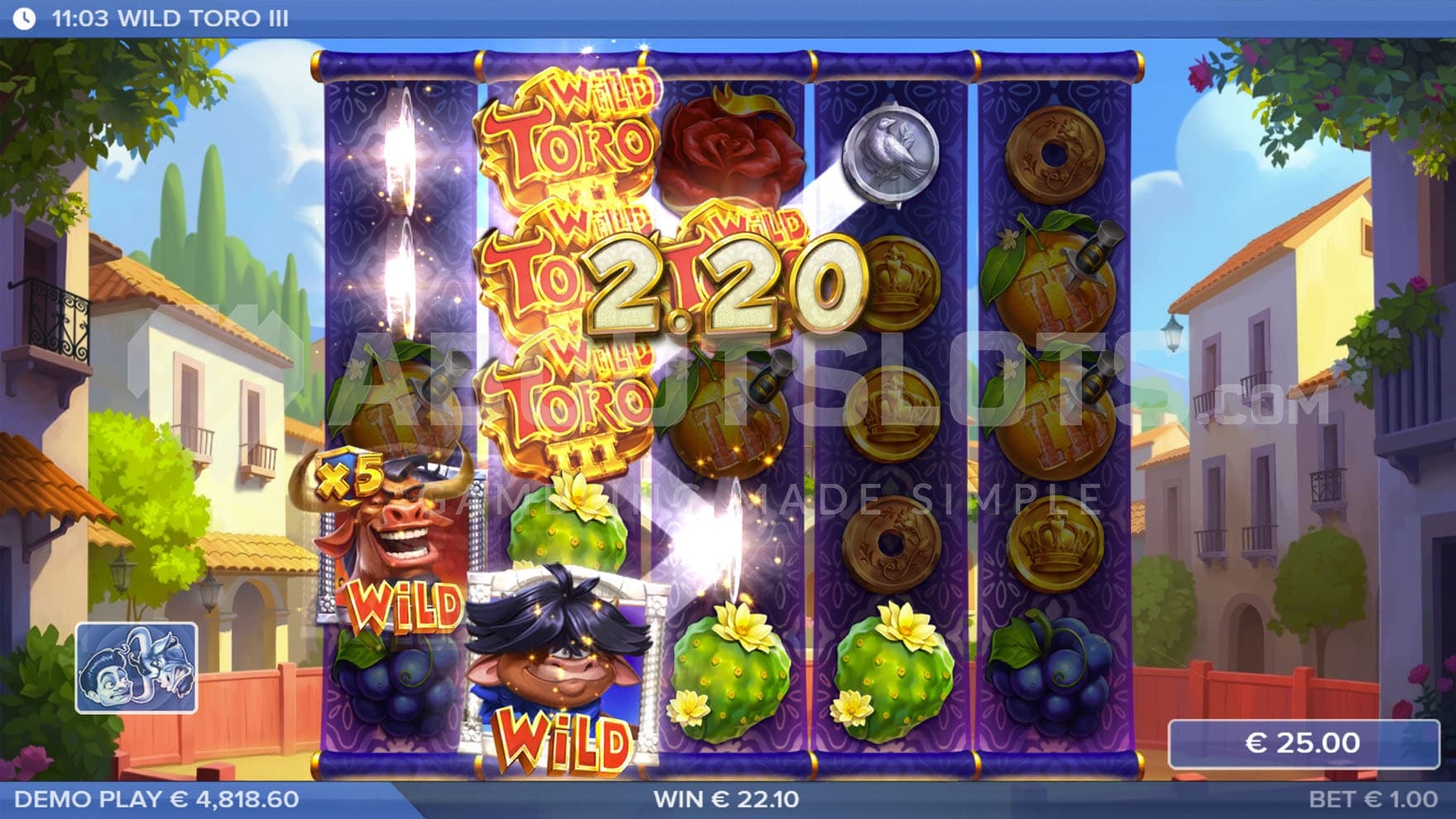 One of the Toritos landing in the base game, adding Wilds to the grid and expanding it by an additional row.