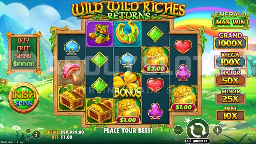 A casino slot with an Irish theme.