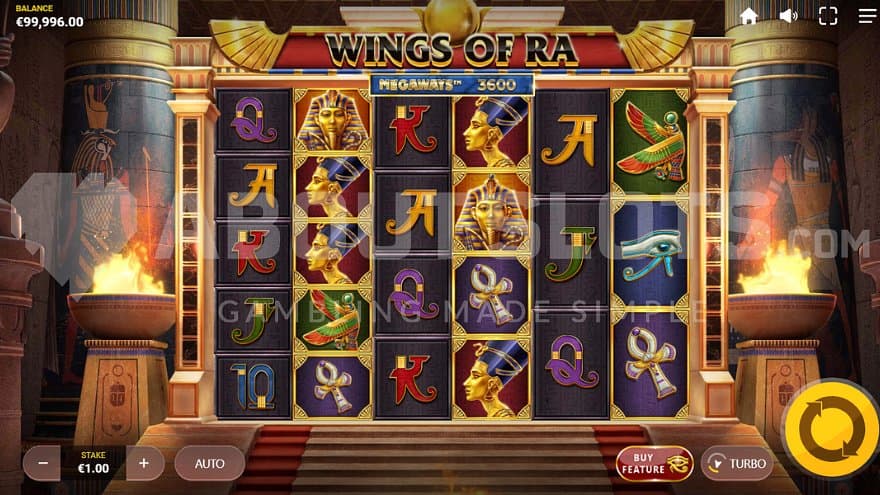 A casino slot in an Egyptian setting.