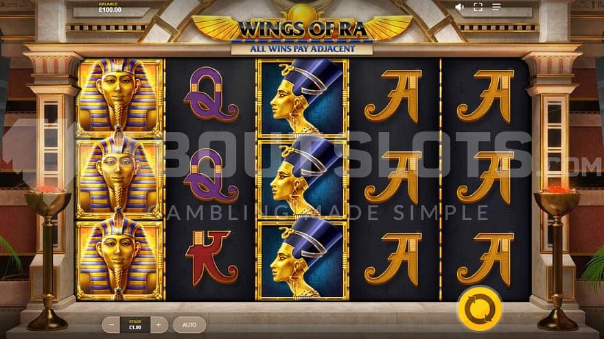 A casino slot with an Egyptian theme.