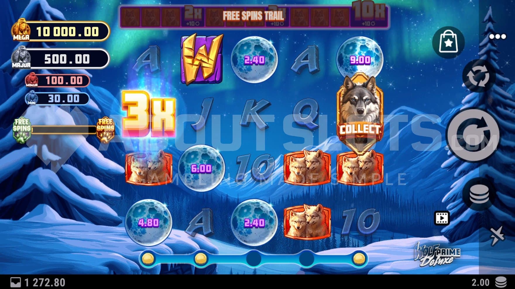 The Collect Symbol on the fifth reel collects cash symbols.