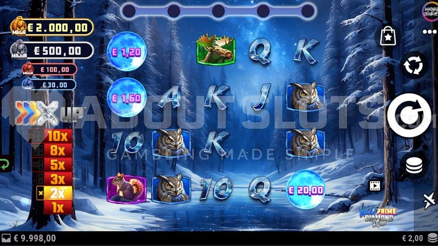 A casino slot with a winter background.