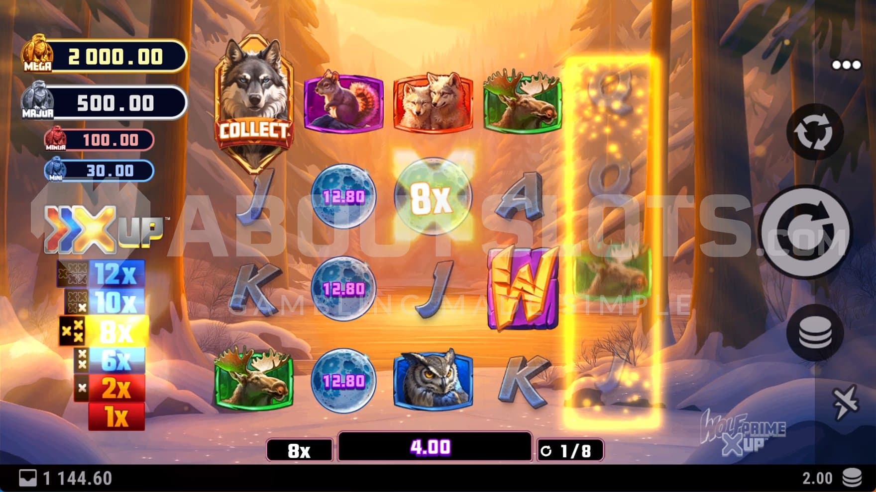 An 8x multiplier in the Free Spins.