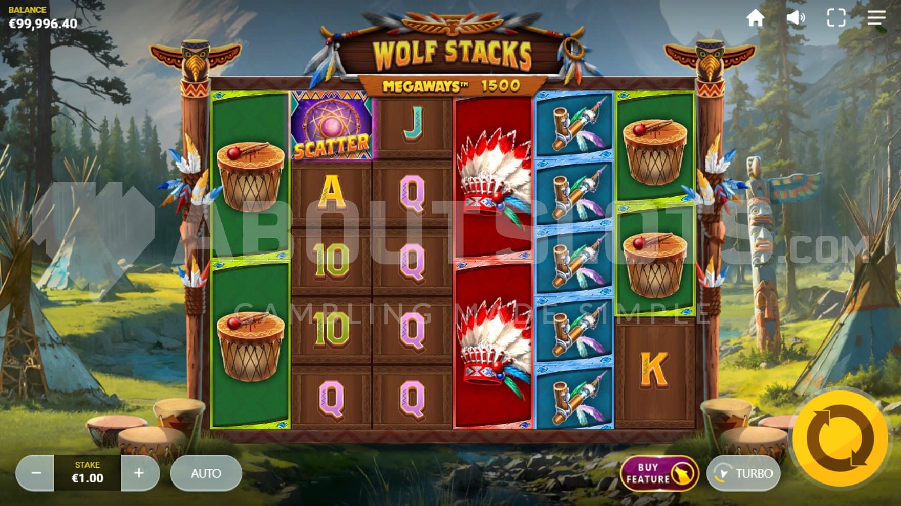 A casino slot with a Native American theme.