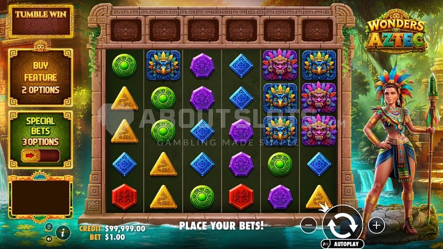 A casino slot with an Aztec theme.