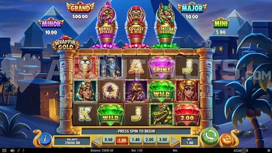A casino slot with an Egyptian theme.