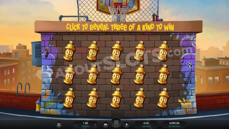 Dream Drop Jackpot with golden spray cans to click on.