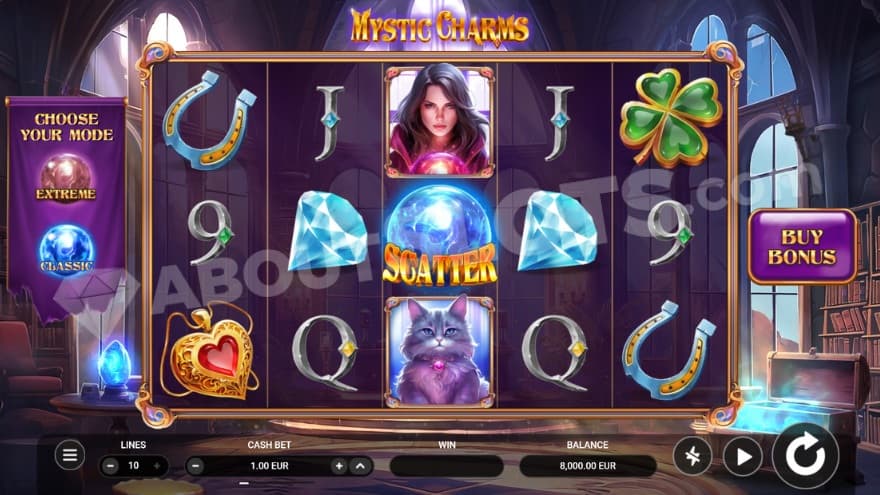 Base game with an option to choose between classic or extreme mode to the left.