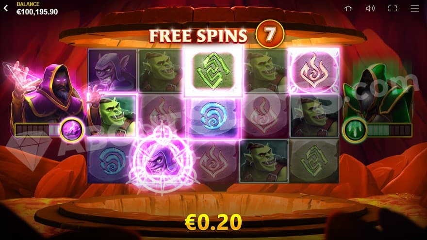 A win with goblin symbols in the Free Spins.