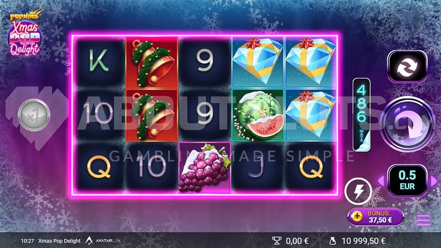 A casino slot with a Christmas theme.