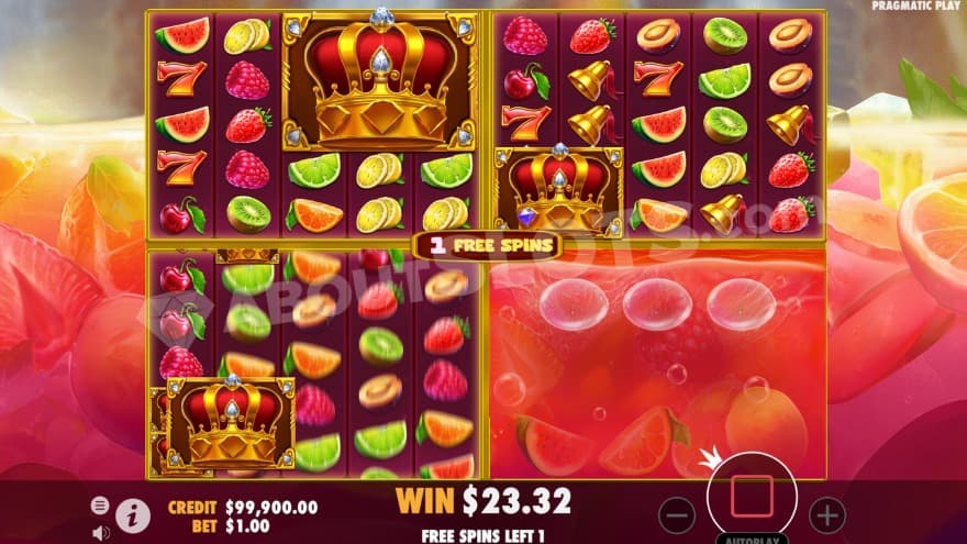 Free Spins feature with three mini reel setups.