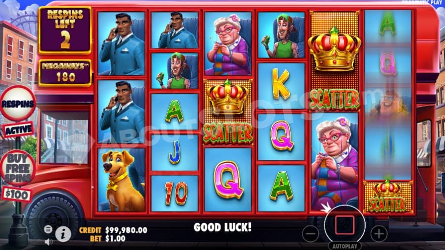 Respin feature with 2 respins left.